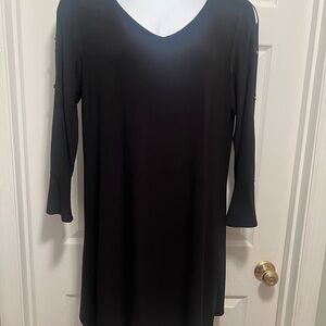 Elegant Black V-Neck Dress
